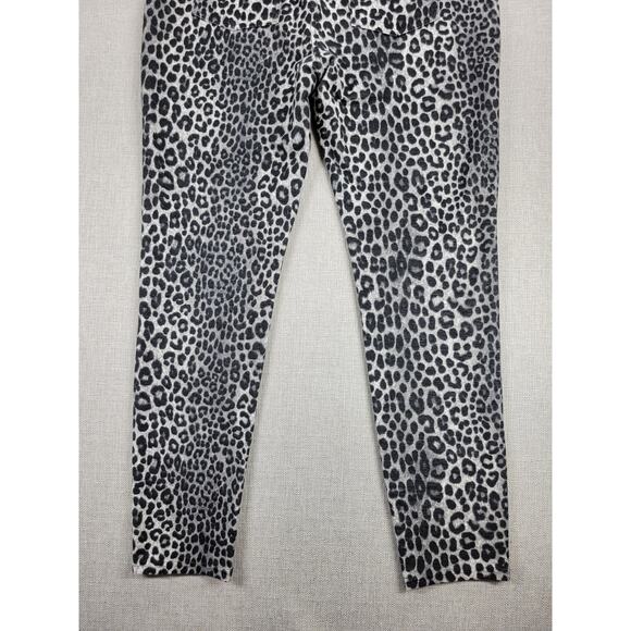 Michael Kors Womens Jeggings Size L Black Gray Leopard Print Pull On‎ Stretch - Picture 6 of 12
